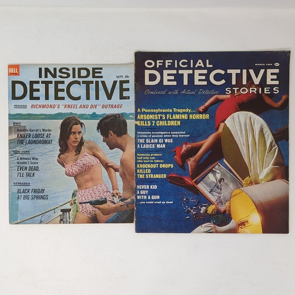 Inside Detective September 1965 + Official Detective Stories March 1966 Vintage